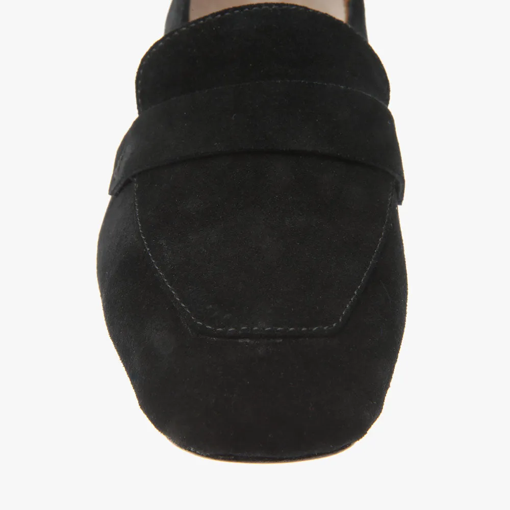 Alessandra Black Suede Loafer