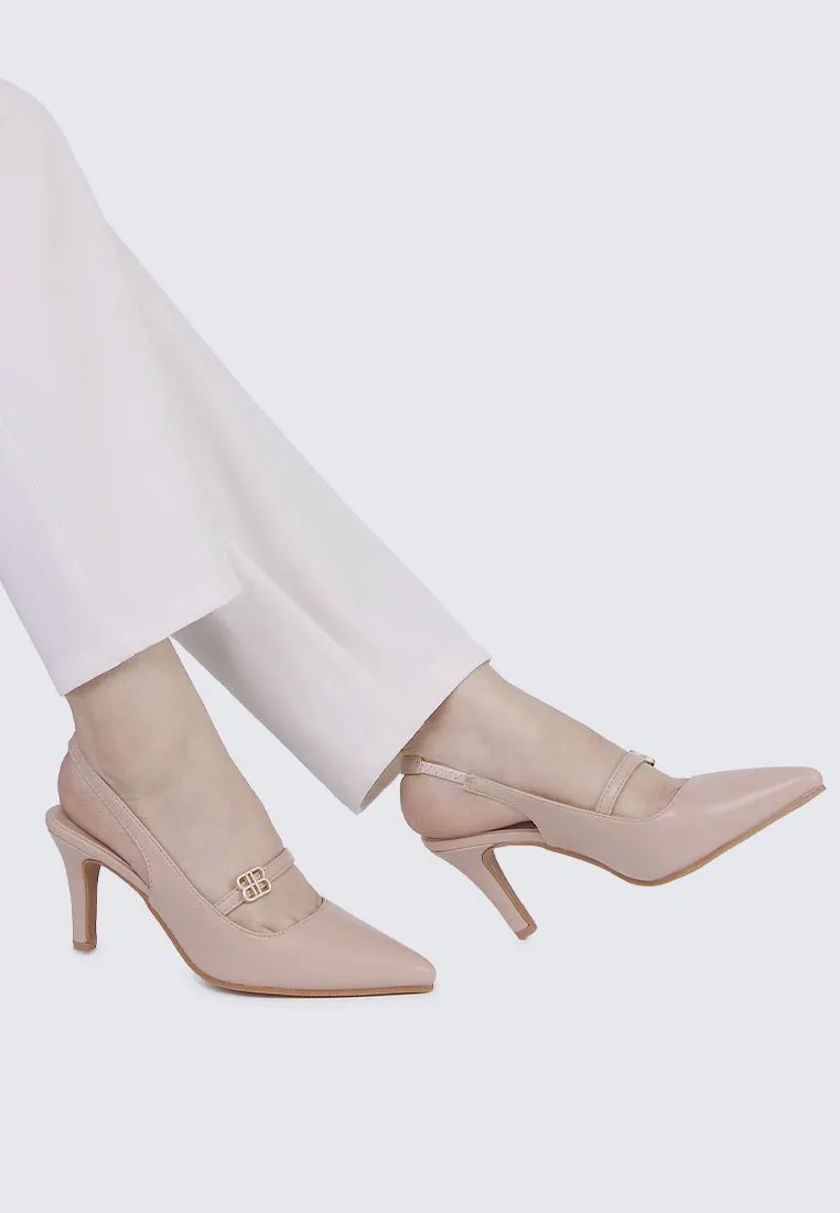 Betty Comfy Heels In Nude Pink