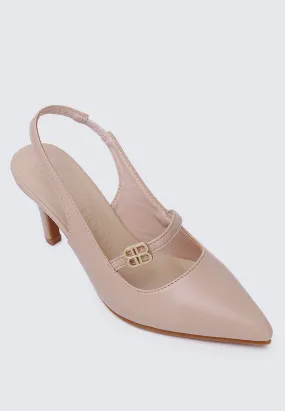 Betty Comfy Heels In Nude Pink