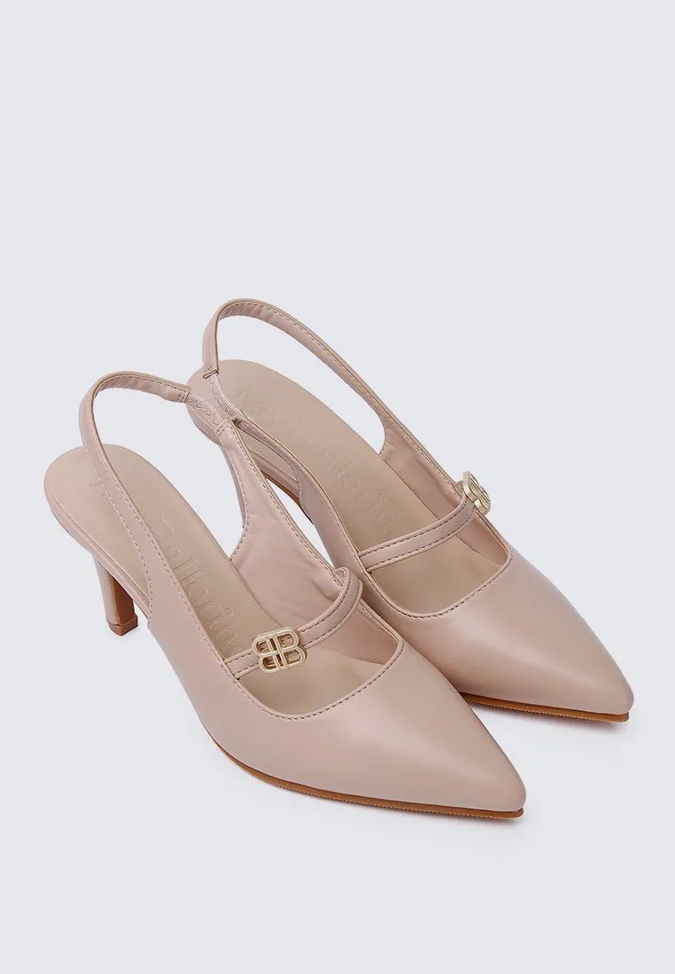 Betty Comfy Heels In Nude Pink