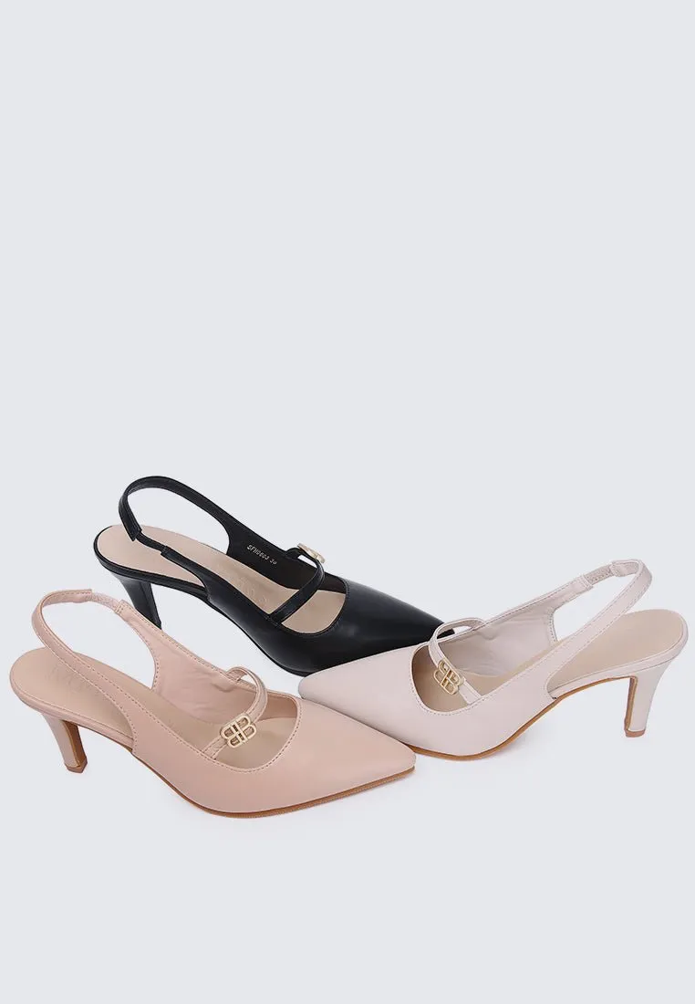 Betty Comfy Heels In Nude Pink