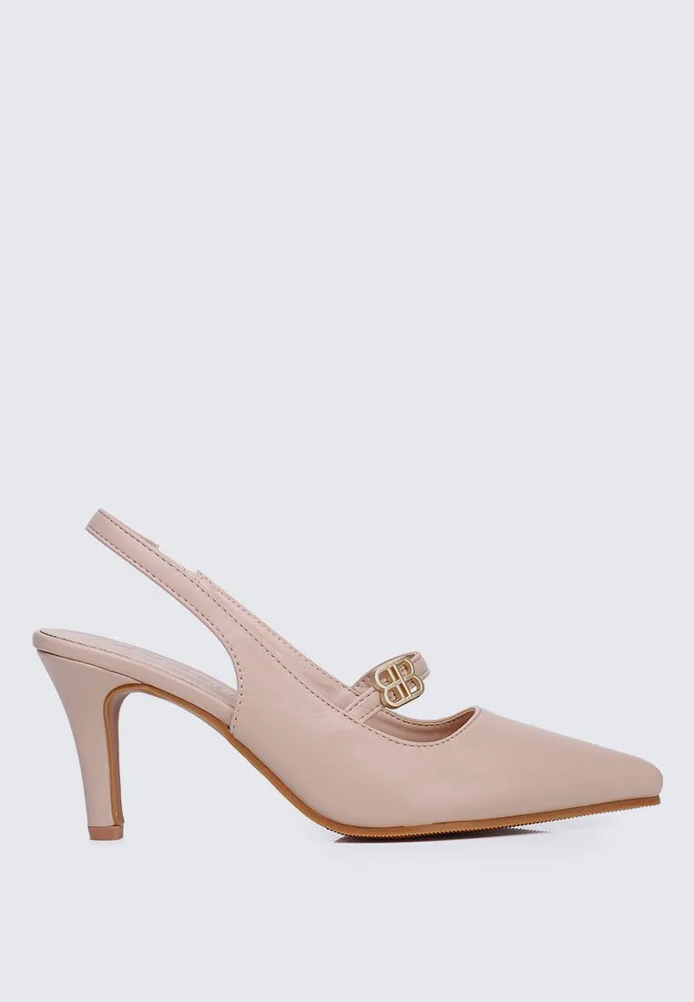 Betty Comfy Heels In Nude Pink