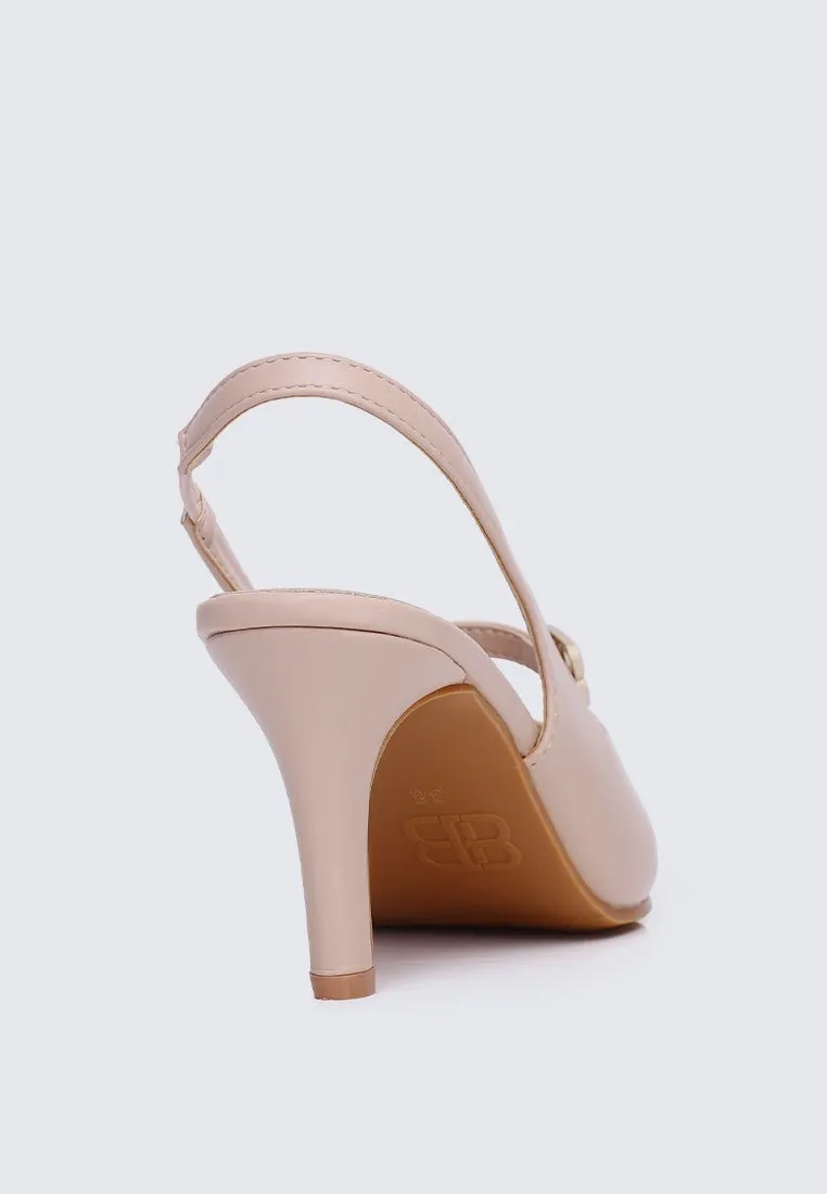 Betty Comfy Heels In Nude Pink