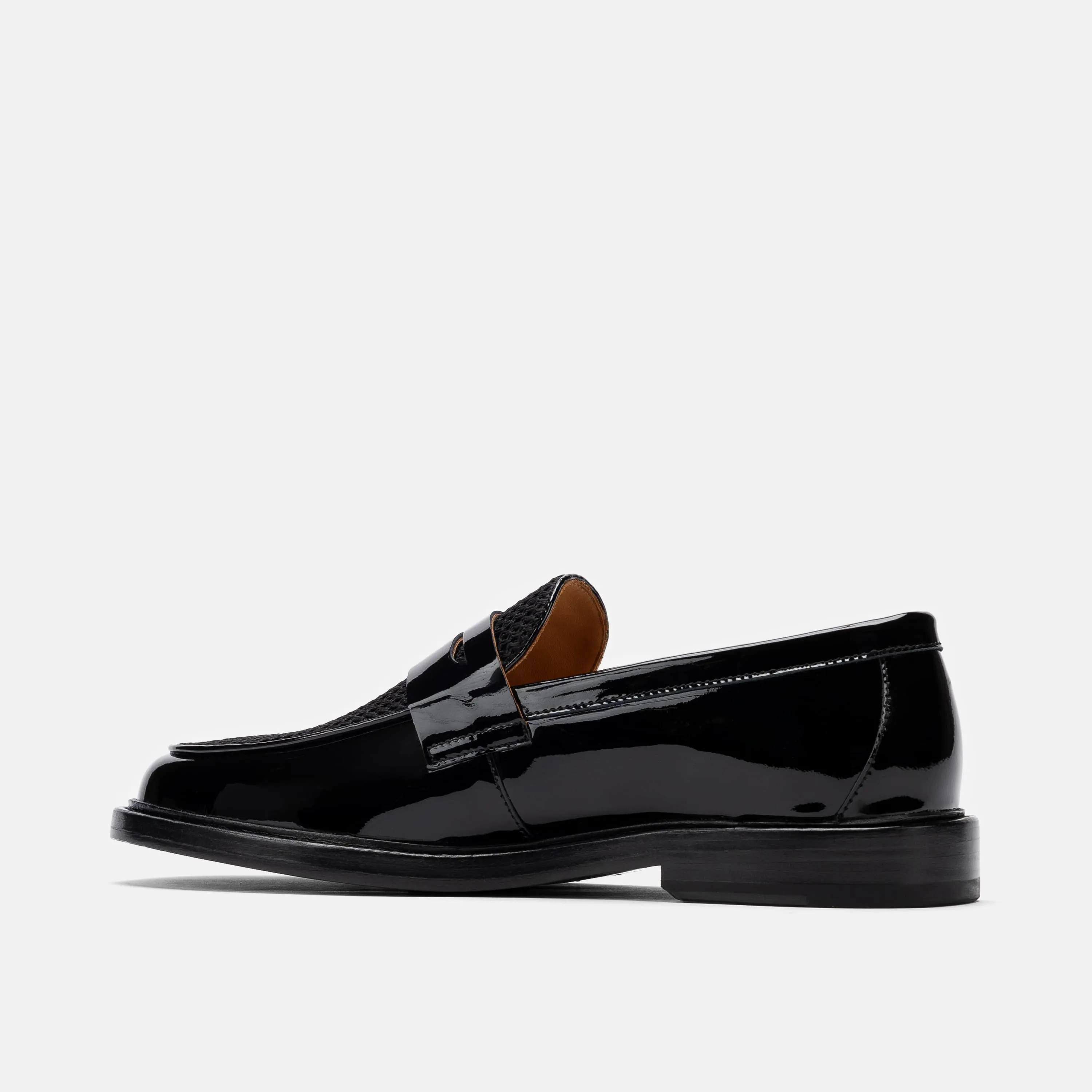 Calum Black Leather Penny Loafers