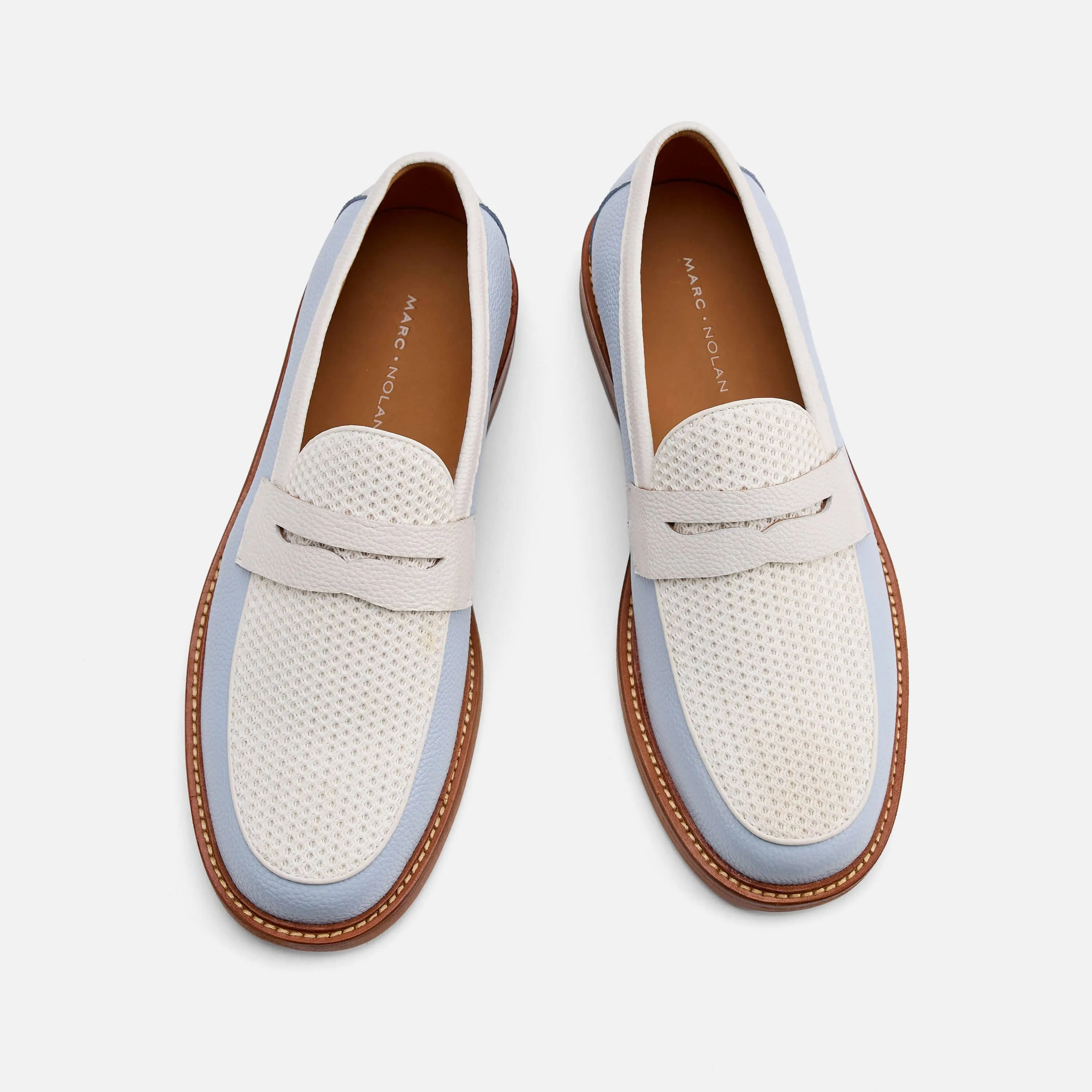 Calum Columbia Blue Leather Penny Loafers