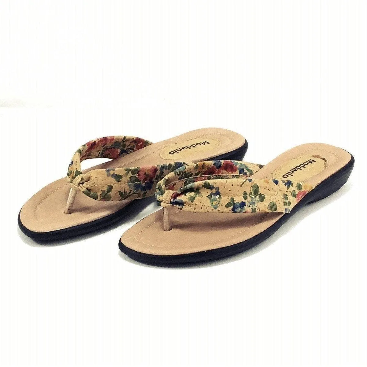 Cork Sandal and Vegan Flip Flop Sandals for Women Floral