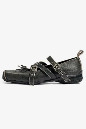 CROSS BUCKLE BALLET FLATS