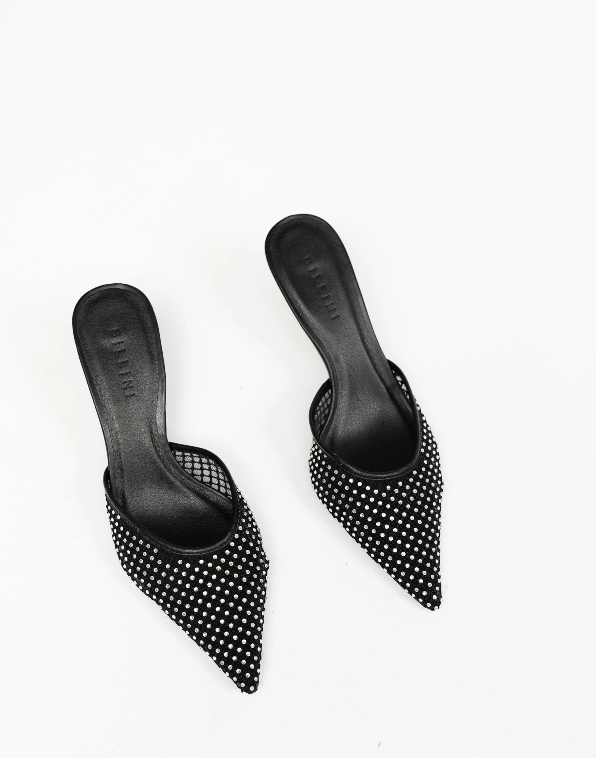 Dez Heels (Black Mesh-Diamante) - By Billini