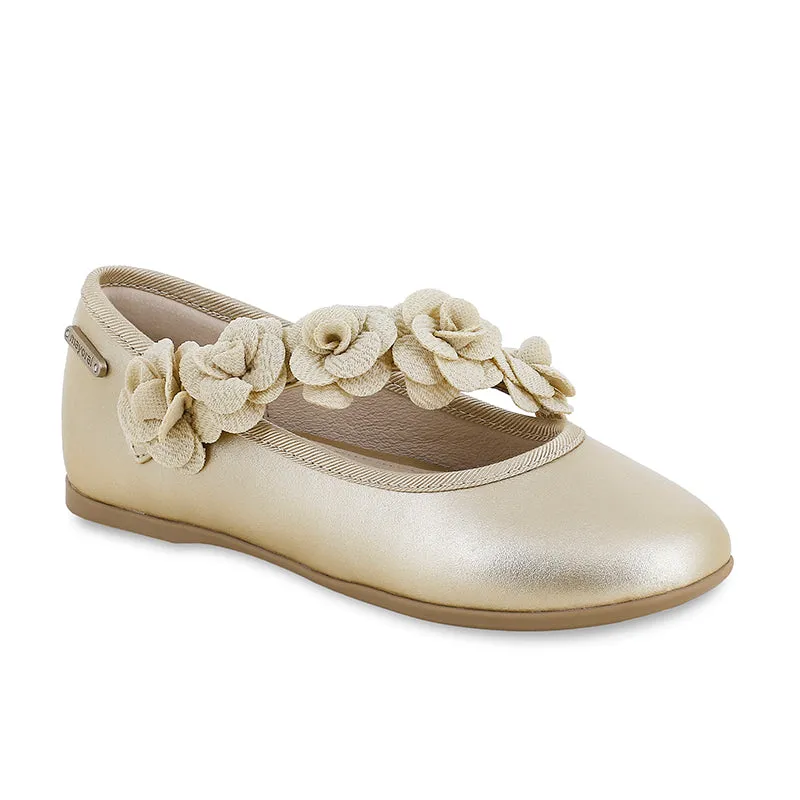 Gold Floral ballet flats