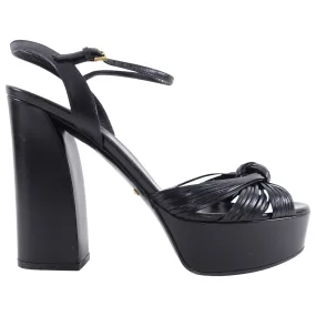 Gucci Black Leather Platform Heels - 39