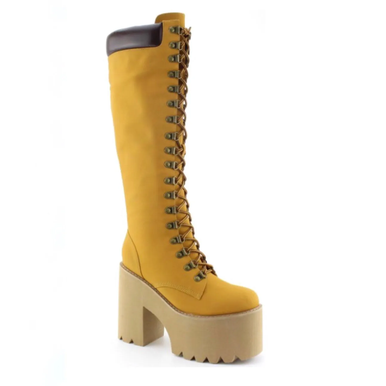 HOPE-02 Wheat - Knee-High Boot - Combat Styling