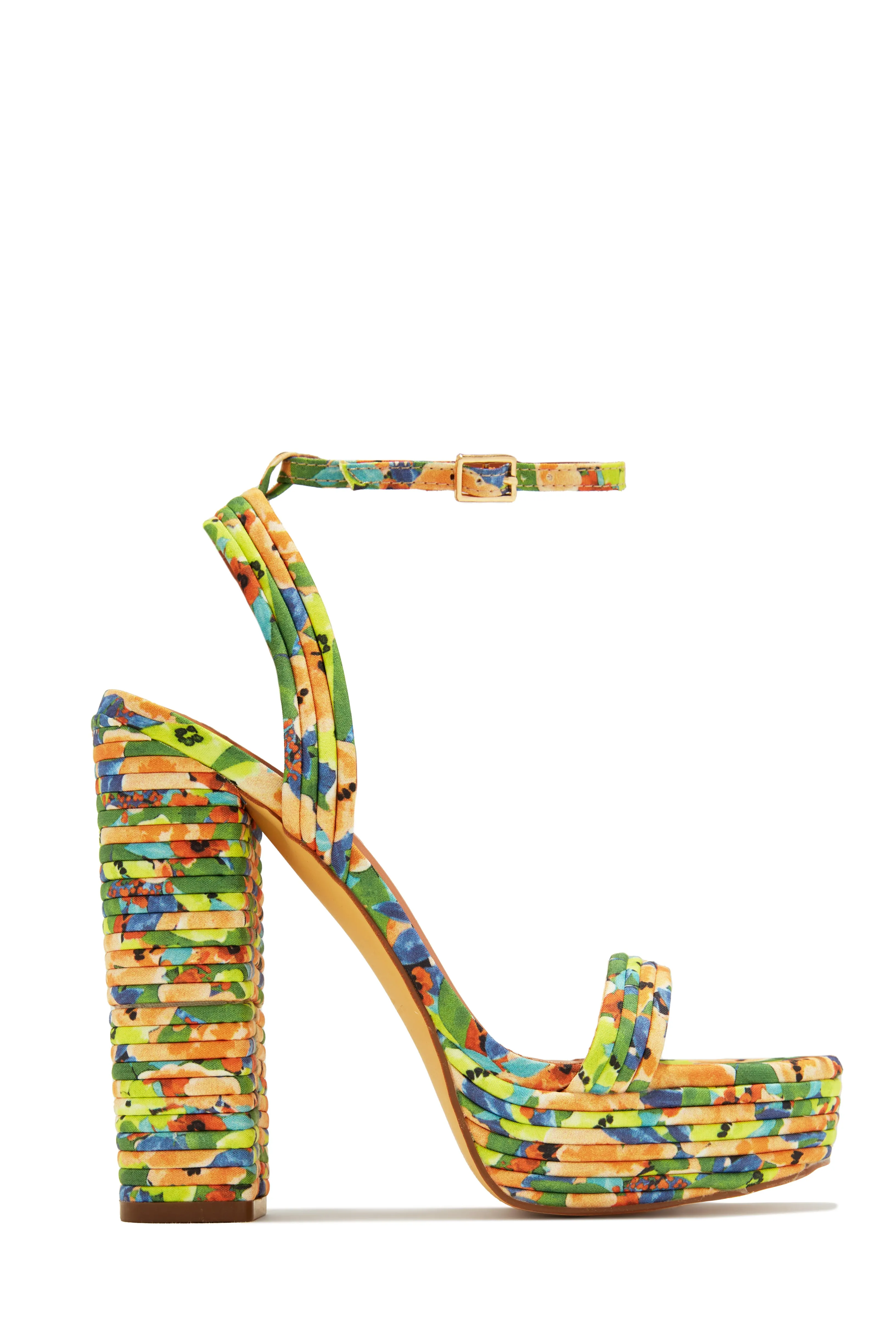 Jazzlyn Platform Block Heels - Floral