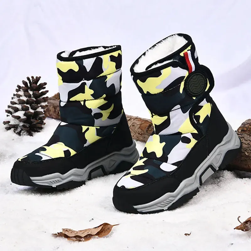 Kids Girls Boys Plush Waterproof Warm Snow Boots