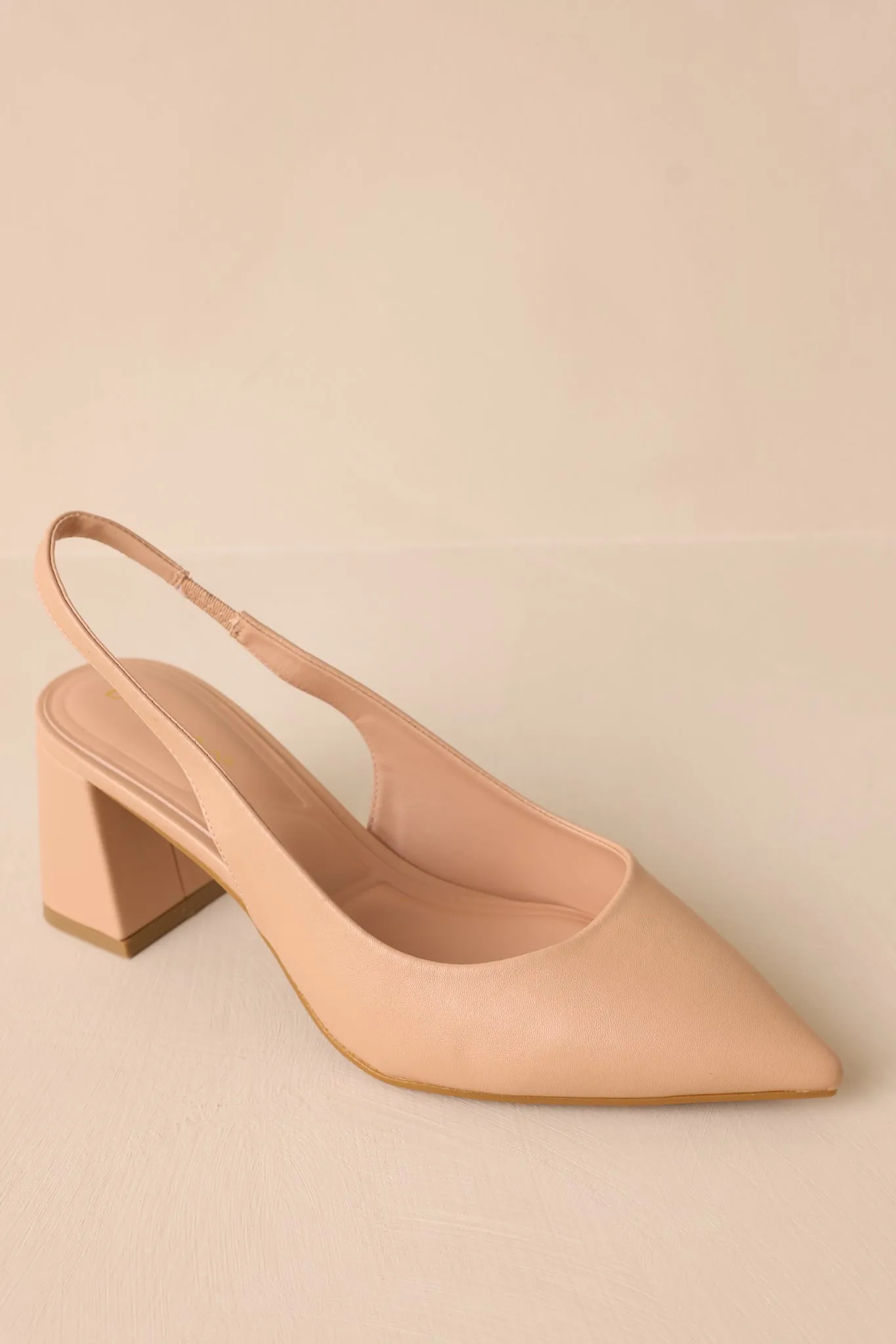 Lost Your Chance Beige Pointed-Toe Slingback Heels