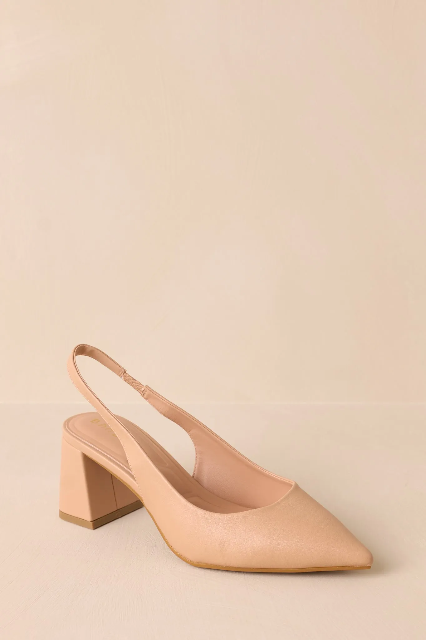 Lost Your Chance Beige Pointed-Toe Slingback Heels