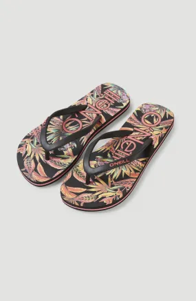 Moya Sandals | Black Tropical Flower