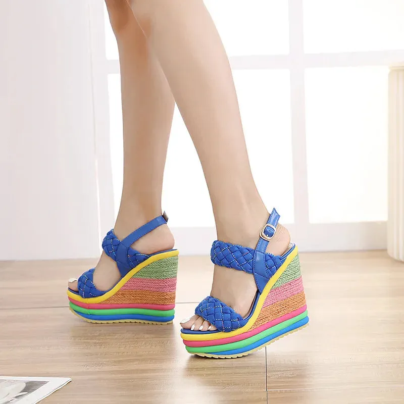 Rainbow Platform Heels