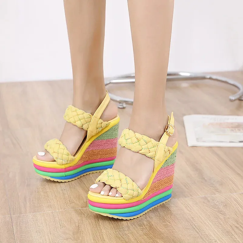 Rainbow Platform Heels