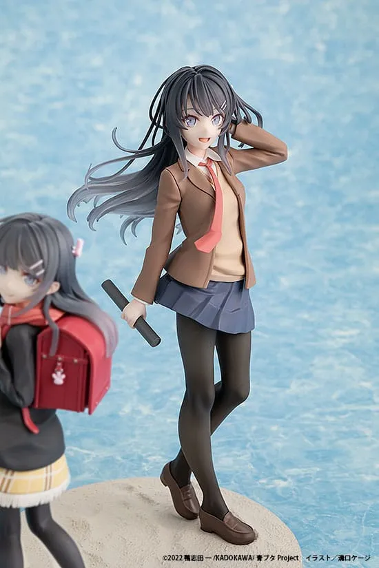 Rascal Does Not Dream Of A Knapsack Kid PVC Statue Mai Sakurajima High School Graduation Ver. & Knapsack Kid 19 Cm