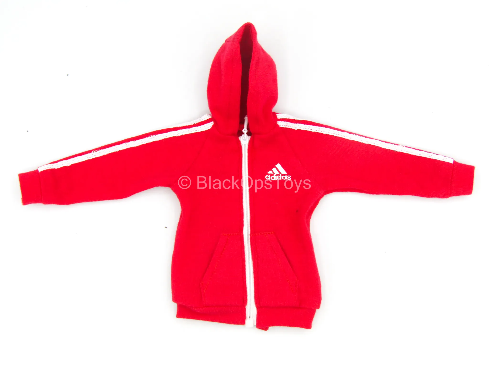 Red Hooded Jacket w/Denim Like Jeans, Face Mask & Boots