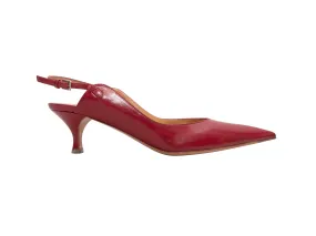 Red Sergio Rossi Pointed-Toe Slingback Pumps Size 36.5