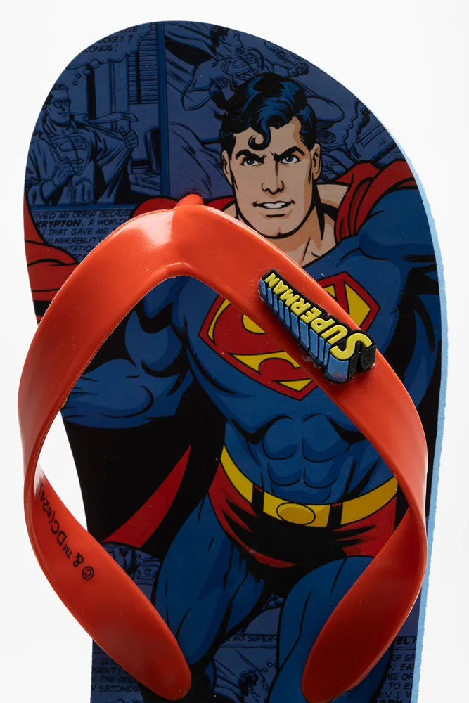 Superman Flip Flop Blue