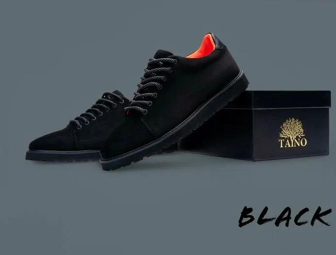 Tayon Black men's Suede lace-up Oxford Sneaker Casual Shoes