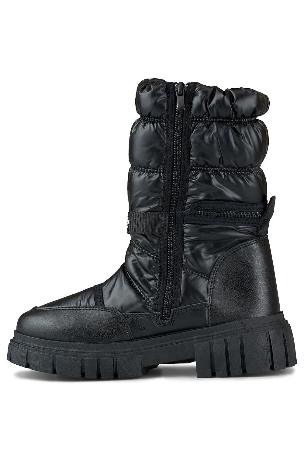 TEEK - Black Drawstring Belted Snow boots