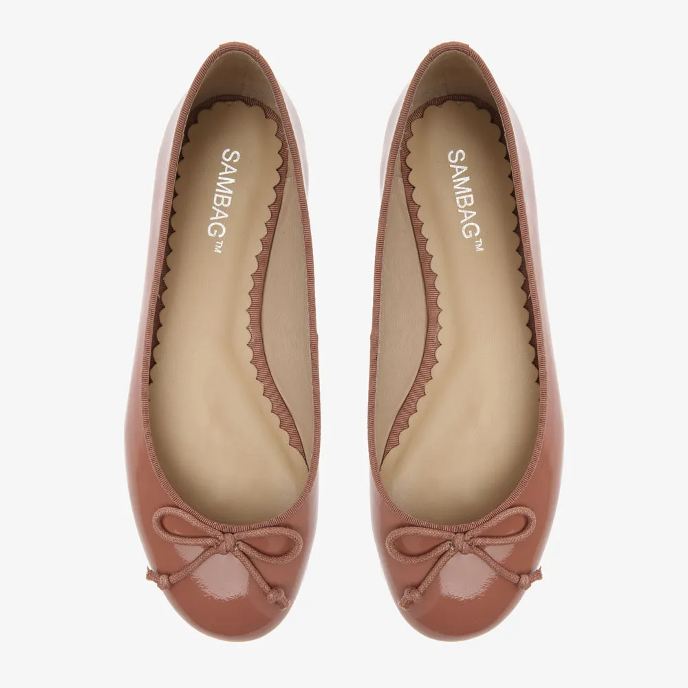 Tina Ochre patent Leather Ballet flat