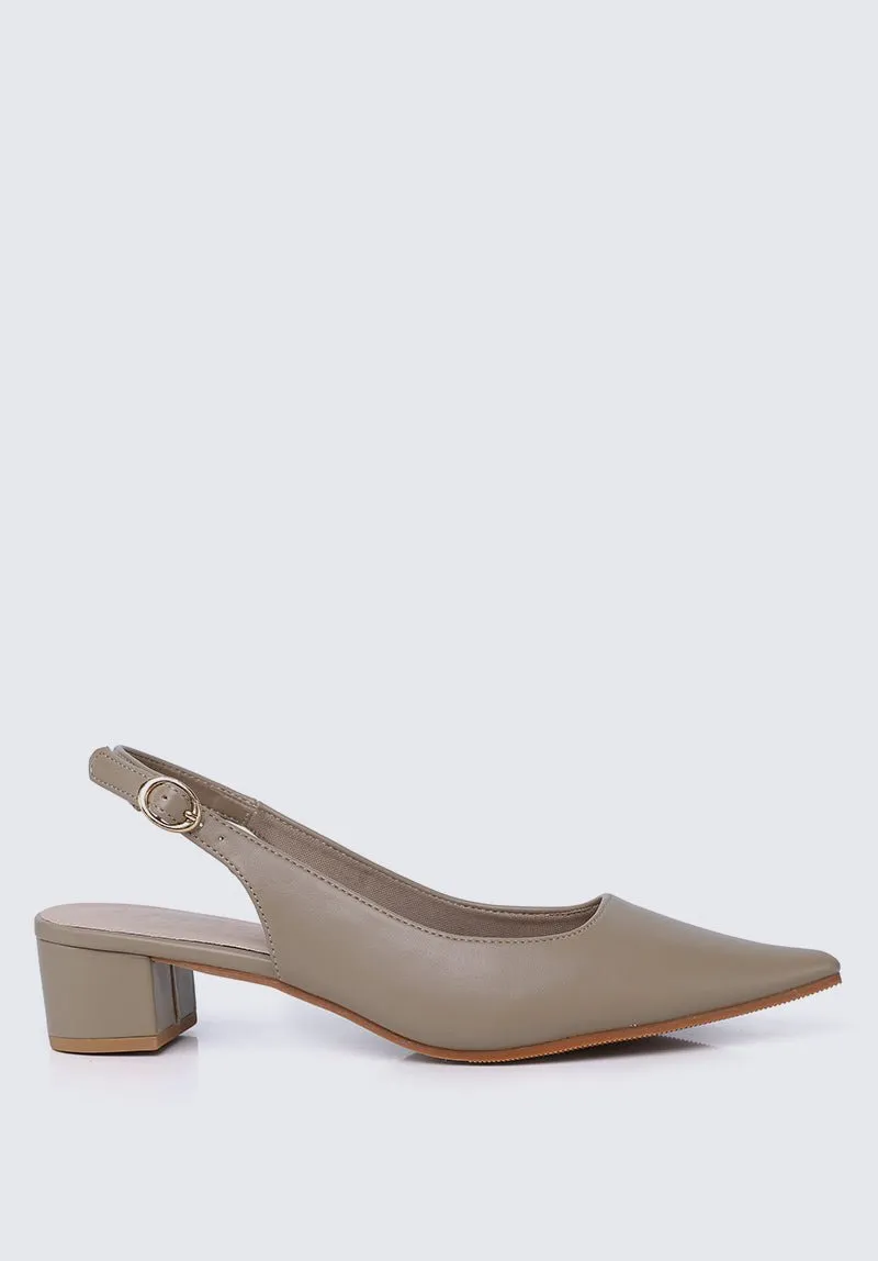 Valerie Comfy Heels In Taupe