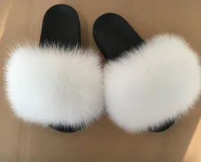 White Fur Slides