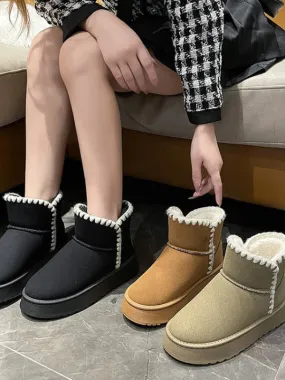 Women Winter Flats Moccasin Snow Winter Cowskin Boots